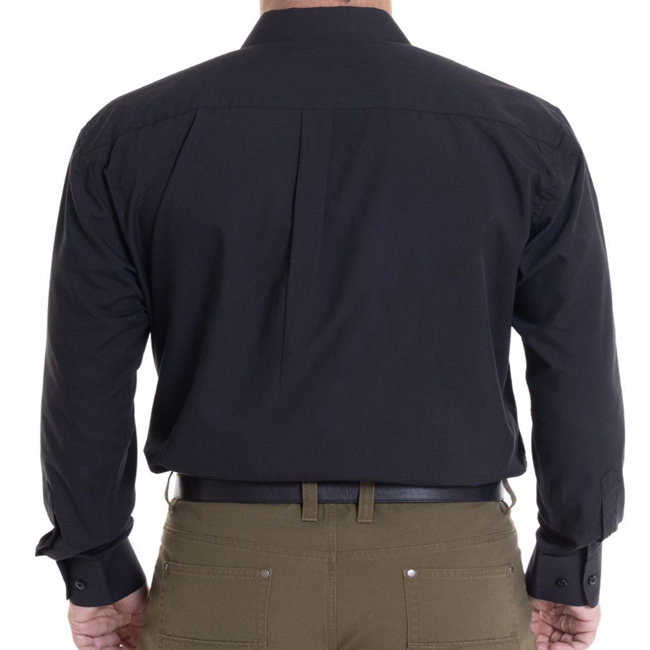 Camisa Lisa Negra 1 Camisa Lisa Cuello Semi-Italiano Negro 46, 48, 50, 52 y 54 - Imagen 2