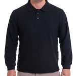 Polera Pique Manga Larga Negro 3 y 4XL