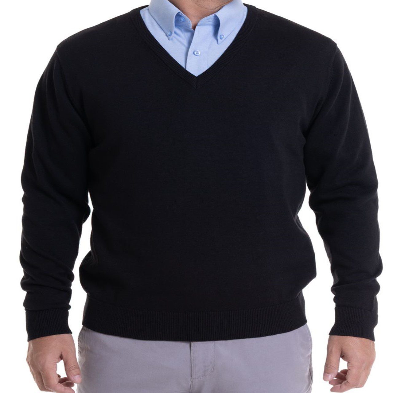 sweater ML negro1 Sweater Clásico Cuello V 4XL negro (AGOTADO) - Imagen 1