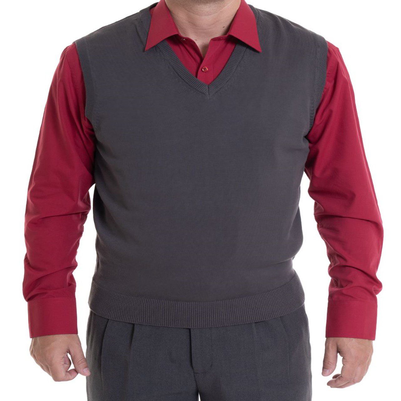 sweater SM gris Sweater Sin Mangas Cuello V Gris 4XL (AGOTADO) - Imagen 1