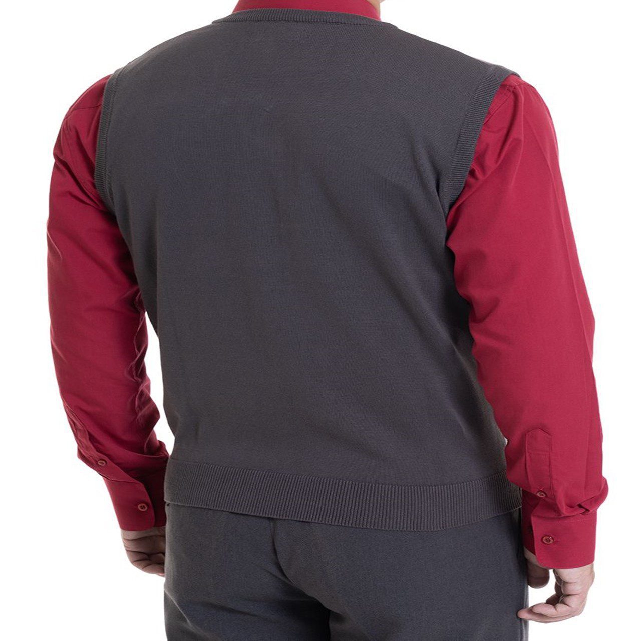 sweater SM gris1 Sweater Sin Mangas Cuello V Gris 4XL (AGOTADO) - Imagen 2