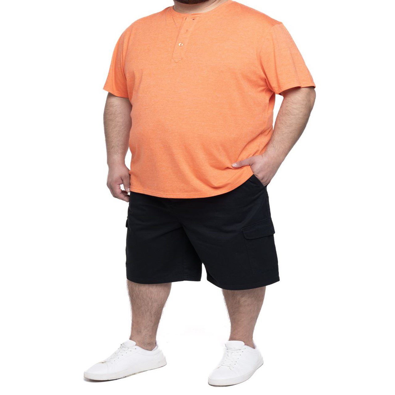 Polera botones naranja2 Polera Botones 3, 4, 5 y 6XL (variedad colores) - Imagen 2