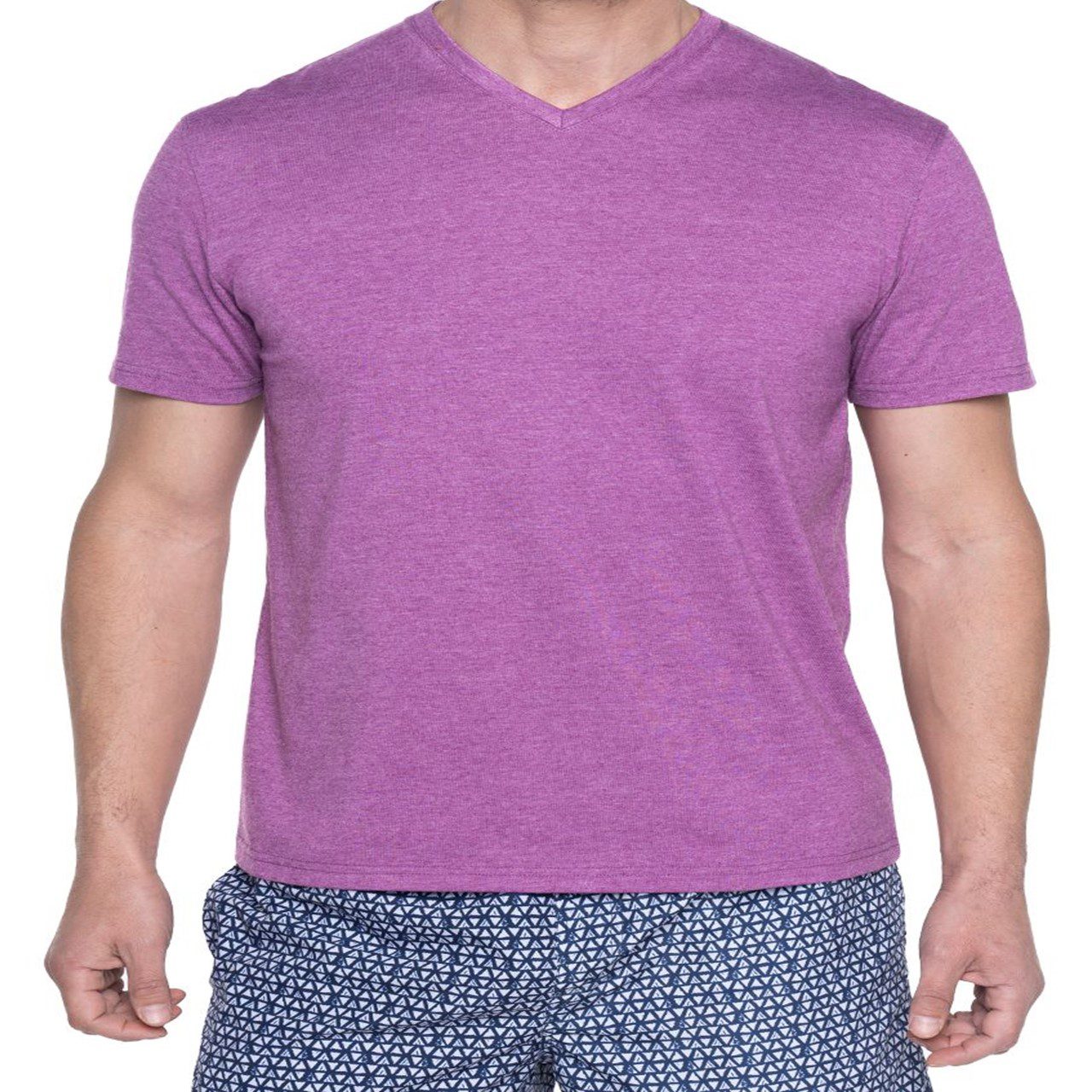polera cuello V morado Polera Cuello V 3, 4, 5 y 6XL (variedad colores) - Imagen 4