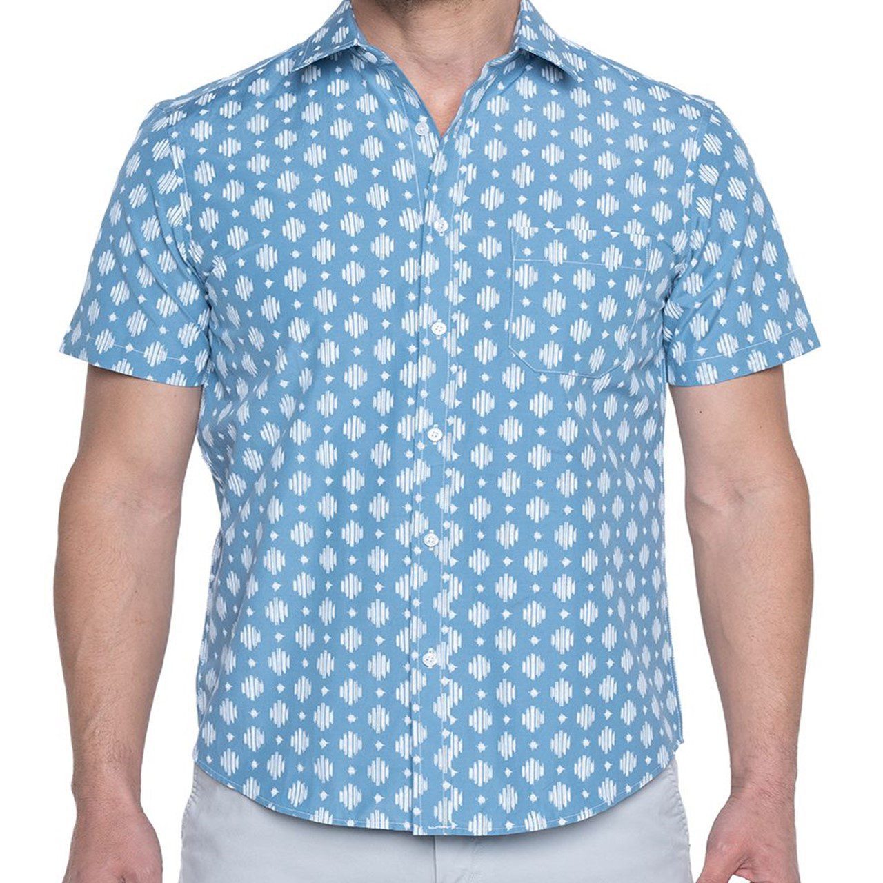 camisa mc celeste Camisa MC Estampada 4, 5 y 6XL celeste - Imagen 1