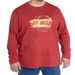 Polera Estampada Manga Larga Roja 3, 4 y 6XL