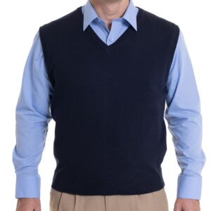 Sweater Sin Mangas Cuello V Azul Marino 4XL