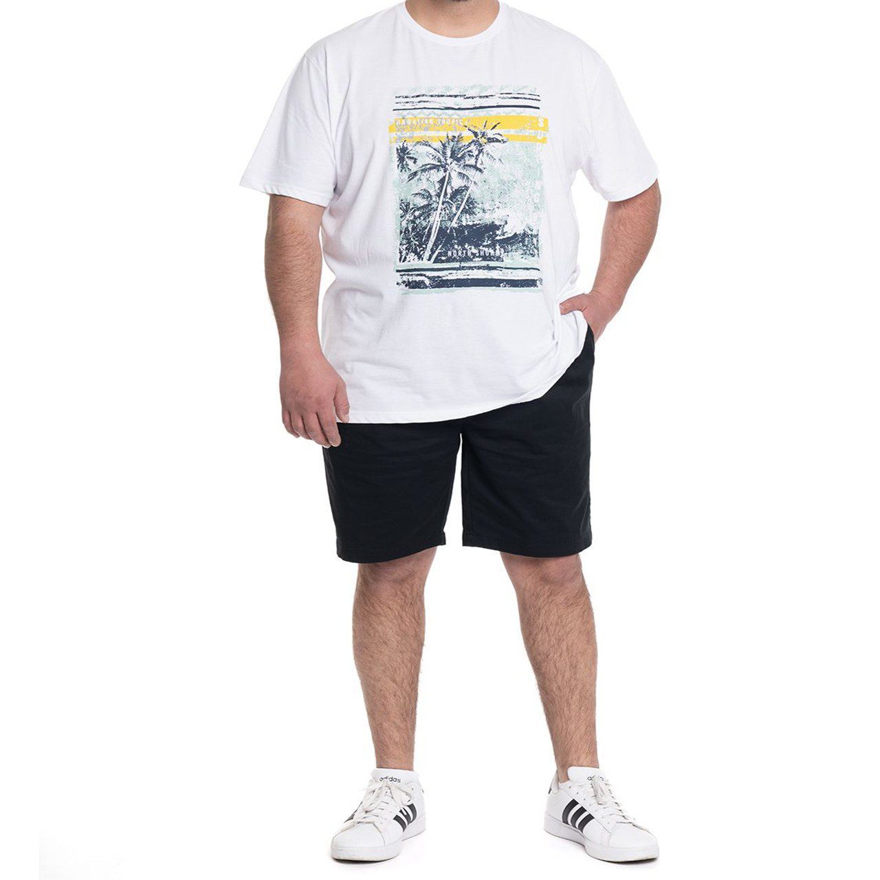 Polera print frontal blanco 2 Polera Estampada Frontal 4 y 6XL Blanco - Imagen 3