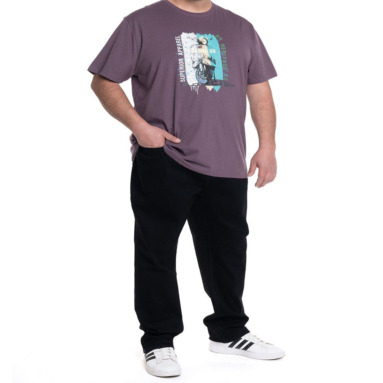 Polera print frontal lila 2 Polera Estampada Frontal 3, 4 y 6XL Lila - Imagen 4