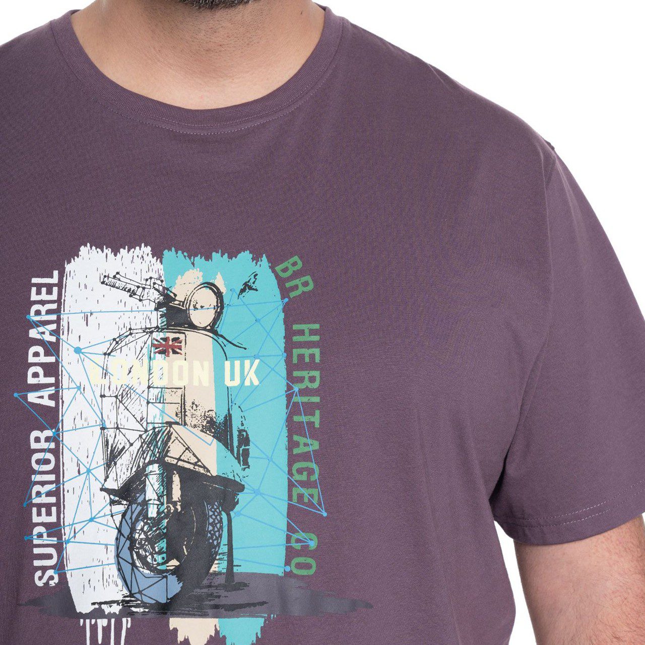 Polera print frontal lila 3 Polera Estampada Frontal 3, 4 y 6XL Lila - Imagen 3