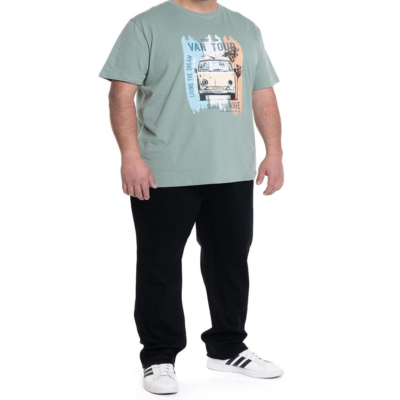 Polera print frontal verde 2 Polera Estampada Frontal 2, 3, 4, 5 y 6XL Verde - Imagen 3