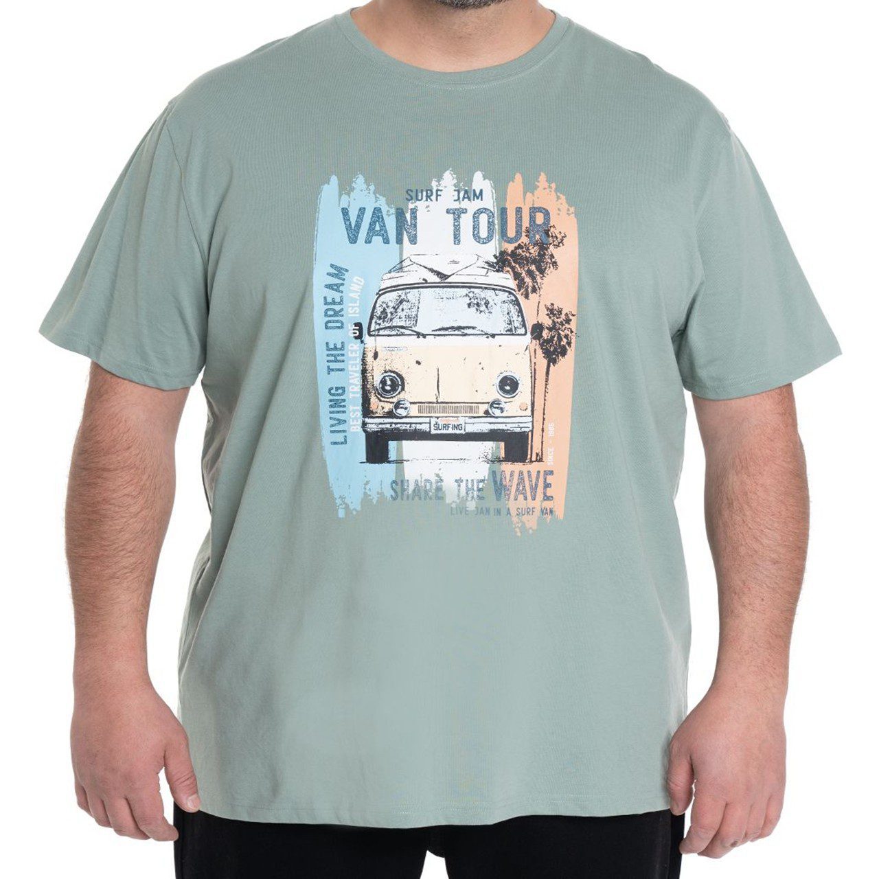 Polera print frontal verde Polera Estampada Frontal 2, 3, 4, 5 y 6XL Verde - Imagen 1