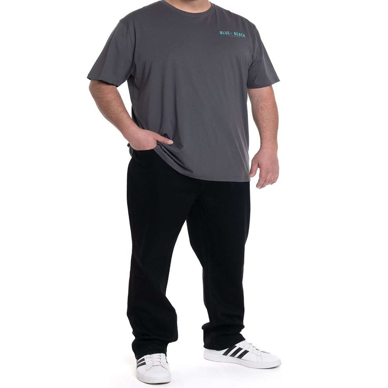 polera print espalda gris 1 Polera Estampada Espalda 2, 3, 5 y 6XL Gris - Imagen 4