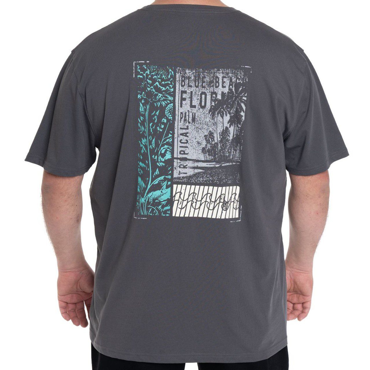 polera print espalda gris 2 Polera Estampada Espalda 2, 3, 5 y 6XL Gris - Imagen 2