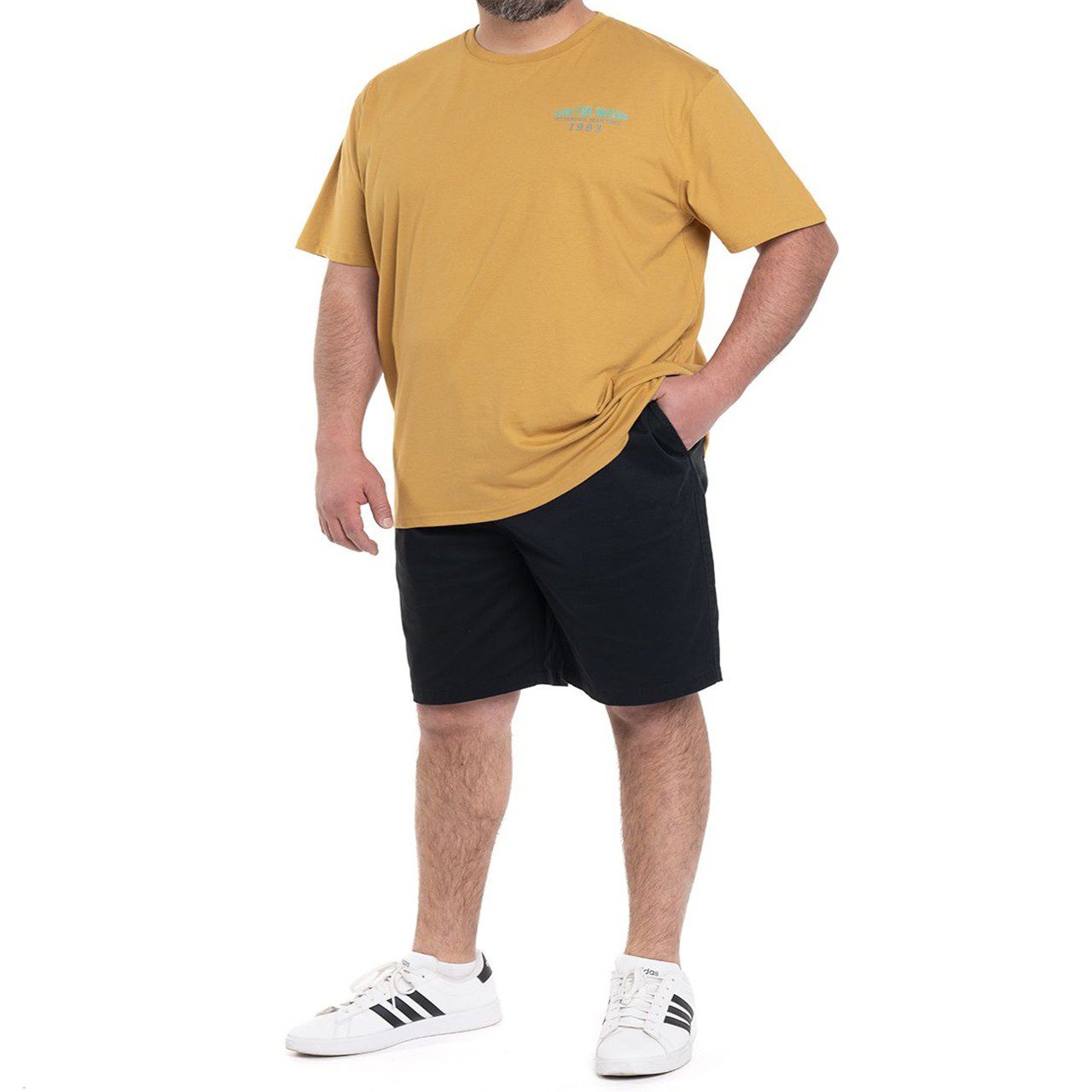 polera print espalda mostaza 1 Polera Estampada Espalda 2, 4, 5 y 6XL Mostaza - Imagen 3