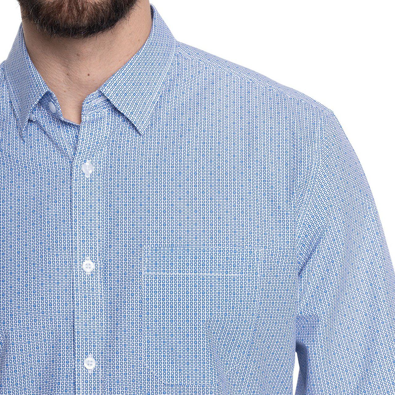 Camisa estampada detalles celeste 2 Camisa Estampada 2, 3 y 4XL Diseño577 - Imagen 2