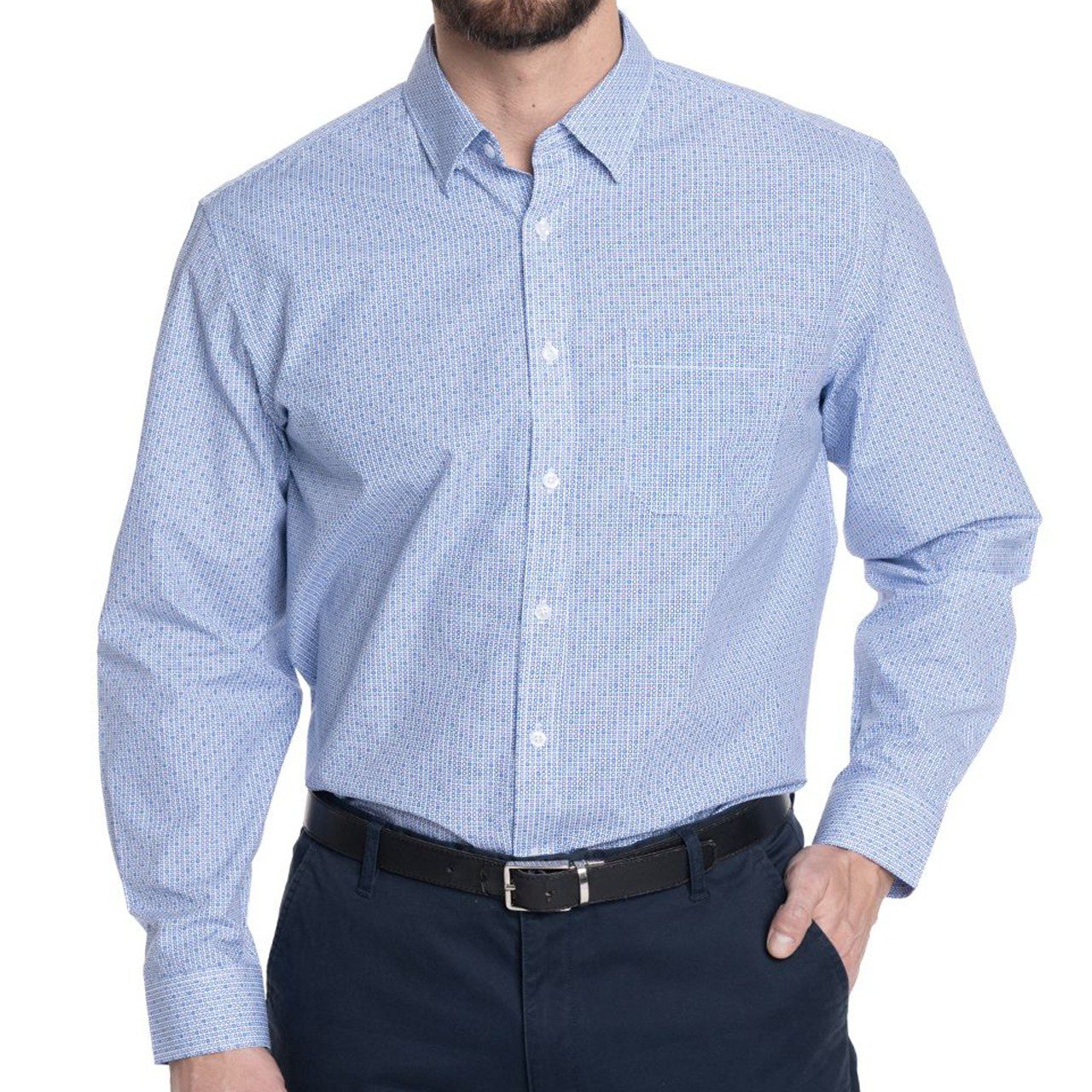 Camisa estampada detalles celeste Camisa Estampada 2, 3 y 4XL Diseño577 - Imagen 1