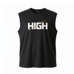 Polera Estampada Sin Mangas Negra 3, 4 y 6XL